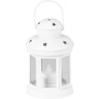 MagicHome karácsonyi lámpás, fehér, LED gyertyával, meleg fehér színben, 10x15/20 cm, mozgó lánggal