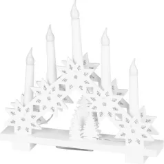   Gyertyatartó MagicHome Karácsony, 6x LED meleg fehér, 2xAA, beltéri, 32x5x30,5 cm