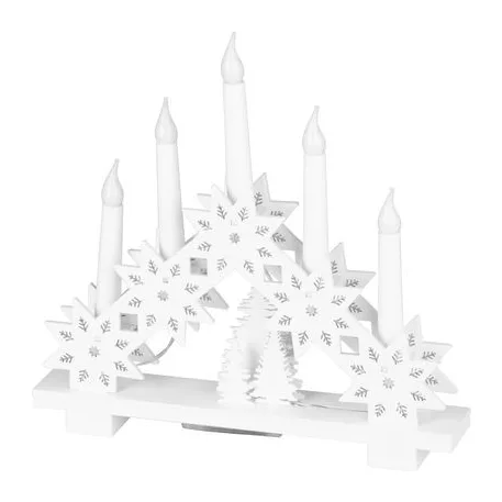 Gyertyatartó MagicHome Karácsony, 6x LED meleg fehér, 2xAA, beltéri, 32x5x30,5 cm