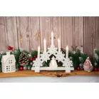 Gyertyatartó MagicHome Karácsony, 6x LED meleg fehér, 2xAA, beltéri, 32x5x30,5 cm