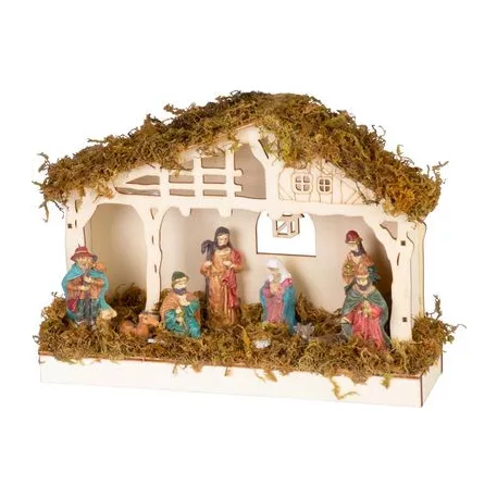 Dekoráció MagicHome Karácsony, betlehem, 5x LED meleg fehér, 3xAA, beltéri, 26,3x7,3x19,2 cm