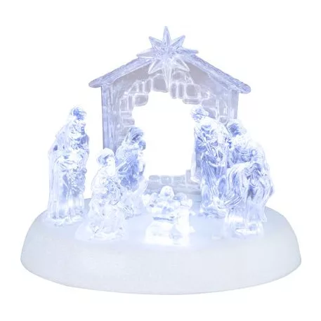 Dekoráció MagicHome Karácsony, betlehem, 7x LED, 3xAAA, akril, 19,5x14x17,5 cm