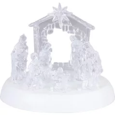   Dekoráció MagicHome Karácsony, betlehem, 7x LED, 3xAAA, akril, 19,5x14x17,5 cm