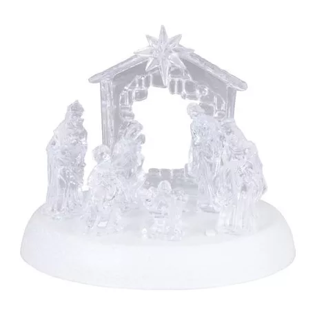 Dekoráció MagicHome Karácsony, betlehem, 7x LED, 3xAAA, akril, 19,5x14x17,5 cm