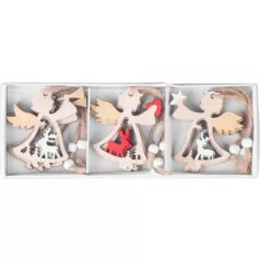   Dísz MagicHome Karácsony, angyal, függő, csomag 9 db, 5,5x7,5 cm