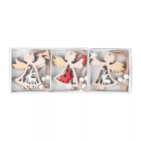 Dísz MagicHome Karácsony, angyal, függő, csomag 9 db, 5,5x7,5 cm