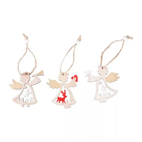 Dísz MagicHome Karácsony, angyal, függő, csomag 9 db, 5,5x7,5 cm
