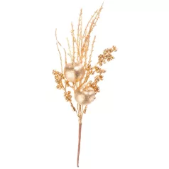   Ág MagicHome Karácsony, almákkal és bogyókkal, arany, 30 cm