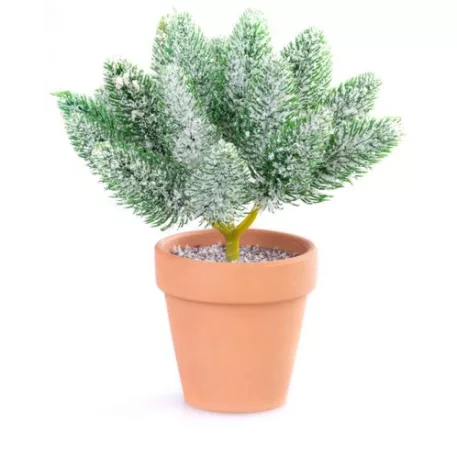 Dekoráció MagicHome Karácsony, ágak cserépben, havas, 20 cm