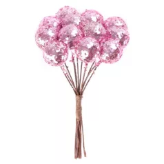 Ág MagicHome Karácsony, Berries, rózsaszín, 9 cm