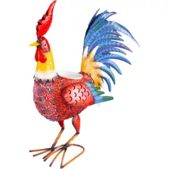   Dekoráció MagicHome Mecco, Kakas, fém, színes, virágtartó, 50x19x54 cm