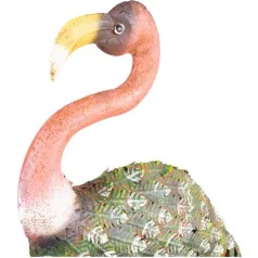 Dekoráció MagicHome Mecco, Flamingó, fém, 37x19x85 cm