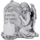 Dekoráció MagicHome, Angyal gyertyával, LED, polirezin, sírra, 12x8x12 cm