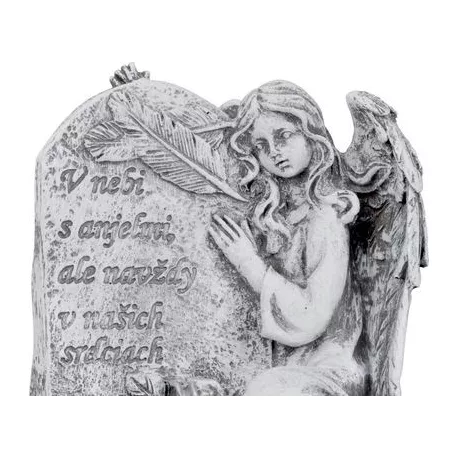 Dekoráció MagicHome, Angyal gyertyával, LED, polirezin, sírra, 12x8x12 cm
