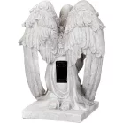 Dekoráció MagicHome, Angyal kereszttel, LED, polirezin, sírra, szolár, 23,5x19,5x30,5 cm