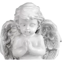   MagicHome dekoráció, Imádkozó angyal, polirezin, sírhoz, 9x7,5x11 cm