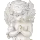 MagicHome dekoráció, Imádkozó angyal könyvön, LED, polirezin, sírhoz, 11,5x7,5x13,5 cm