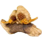 Dekoráció MagicHome Nature, Madarak csonkon, polirezin, 24x10,5x15,5 cm