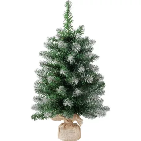 Fácska MagicHome Karácsony Belo, fenyő jutában, havas végek, extra sűrű, 60 cm