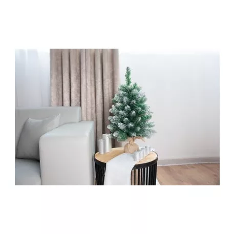 Fácska MagicHome Karácsony Belo, fenyő jutában, havas végek, extra sűrű, 60 cm