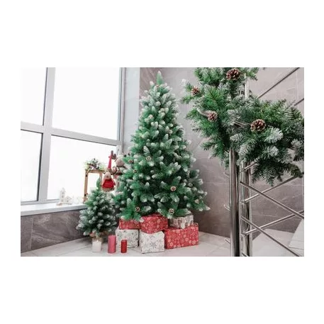 Fácska MagicHome Karácsony Albero, fenyő, havas végek, tobozokkal, 180 cm