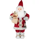 Dekoráció MagicHome Karácsony, Mikulás lámpással, piros, 46 cm