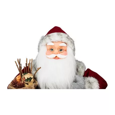 Dekoráció MagicHome Karácsony, Mikulás lámpással, piros, 46 cm