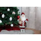 Dekoráció MagicHome Karácsony, Mikulás lámpással, piros, 46 cm