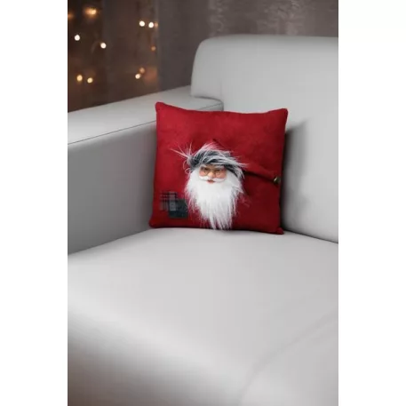 Párna MagicHome Vianoce, Mikulás, piros, 30x30 cm