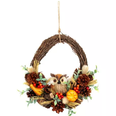 Koszorú MagicHome Nature, őszi, narancssárga, bagollyal, 35x34x10 cm