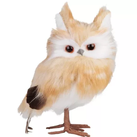 Bagoly MagicHome Karácsony, barna, 7x9x15,5 cm