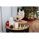 Bagoly MagicHome Karácsony, barna, 7x9x15,5 cm