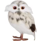 Bagoly MagicHome Karácsony, krémszínű pöttyös, 7x9x15,5 cm