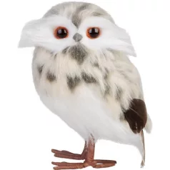   Bagoly MagicHome Karácsony, krémszínű pöttyös, 7x9x15,5 cm