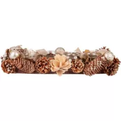   Ikebana MagicHome Karácsony, természetes, adventi, krémszínű, 44x15x9 cm