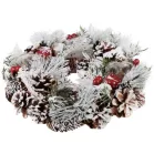 Koszorú MagicHome Vianoce, havas fenyővel, adventi, 31x8,5 cm