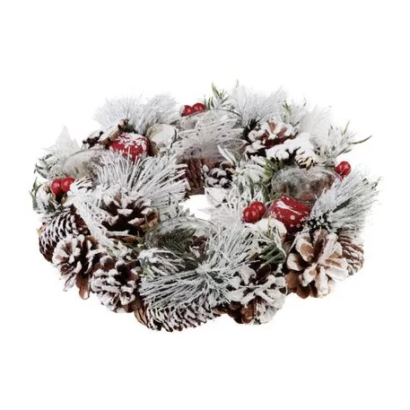 Koszorú MagicHome Vianoce, havas fenyővel, adventi, 31x8,5 cm