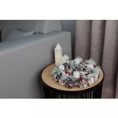   Koszorú MagicHome Vianoce, havas fenyővel, adventi, 31x8,5 cm