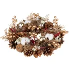 Koszorú MagicHome Vianoce, arany, adventi, pamuttal, 32x8,5 cm