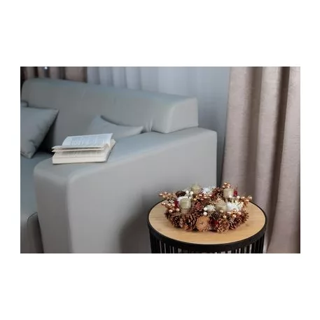 Koszorú MagicHome Vianoce, arany, adventi, pamuttal, 32x8,5 cm