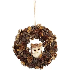   Koszorú MagicHome Vianoce, természetes, függő, barna, bagollyal, 30x8 cm
