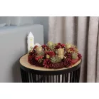 Koszorú MagicHome Vianoce, természetes, piros, adventi, 37x9 cm