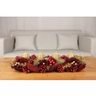 Ikebana MagicHome Karácsony, természetes, piros, adventi, 50x16x9 cm