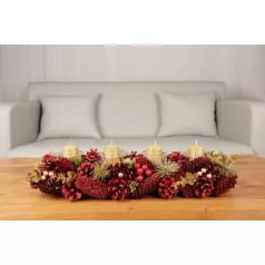   Ikebana MagicHome Karácsony, természetes, piros, adventi, 50x16x9 cm