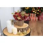 Ikebana MagicHome Karácsony, természetes, piros, 17x17 cm