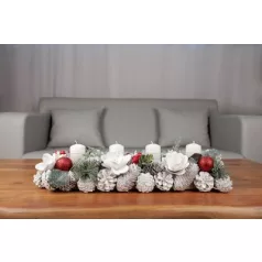   Ikebana MagicHome Karácsony, természetes, fehér, adventi, 50x16x9 cm