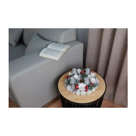 Koszorú MagicHome Vianoce, természetes, fehér, adventi, 30 cm