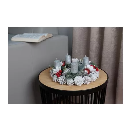 Koszorú MagicHome Vianoce, természetes, fehér, adventi, 30 cm