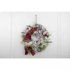 Koszorú MagicHome Vianoce, természetes, fehér, hóemberrel, 31x8 cm