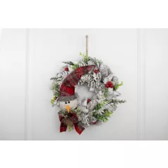   Koszorú MagicHome Vianoce, természetes, fehér, hóemberrel, 31x8 cm